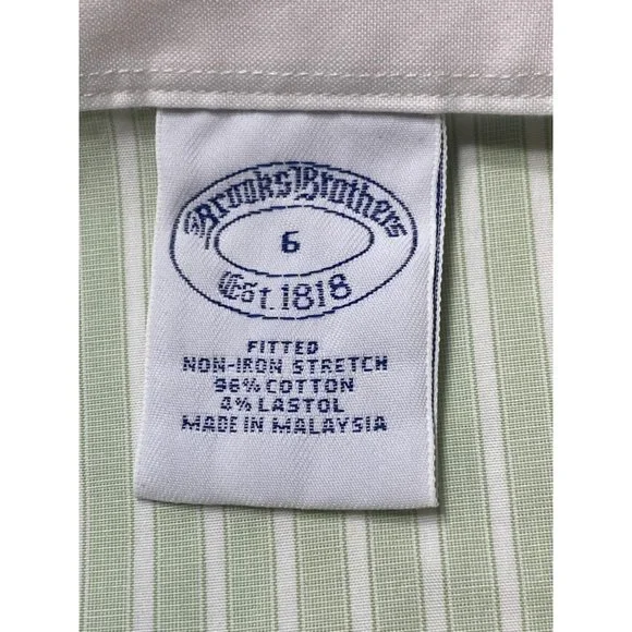 Brooks Brothers Button Down Pinstriped Professional Blouse With White Cuffs Sz 6 - Picture 2 of 7